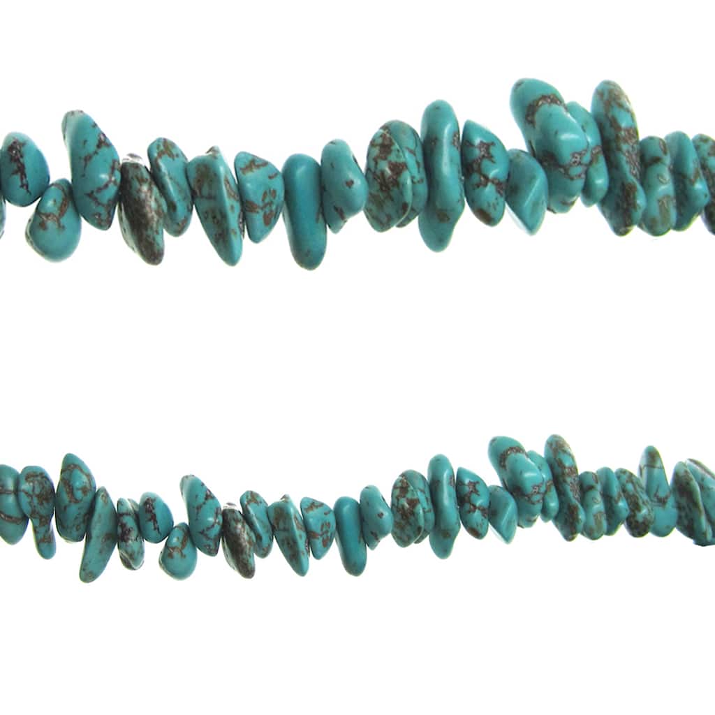 M Dyed Turquoise Howlite 10x14mm Oval Nugget Tumble Beads 15 inch long for jewelry making